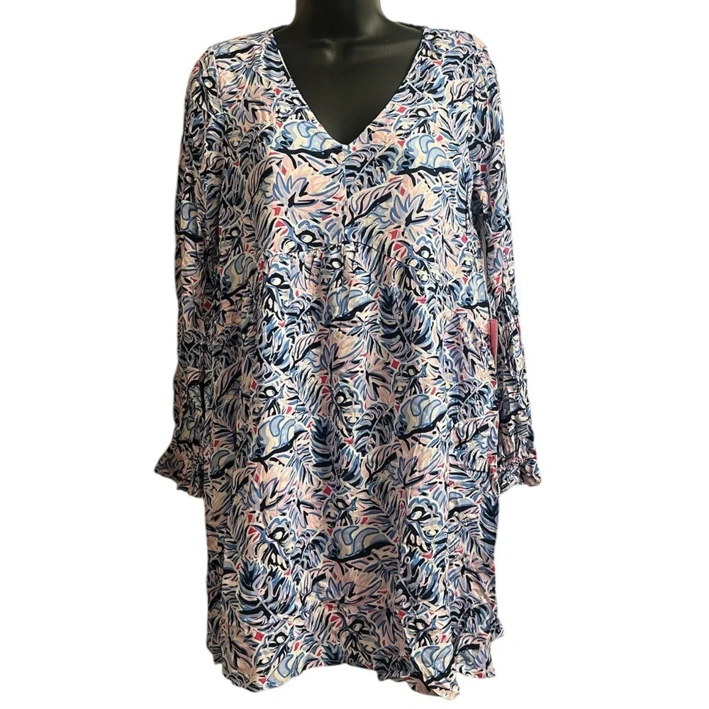 Simply Southern Floral V-Neck Lined Dress Sz S - Picture 1 of 6